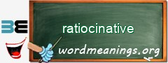 WordMeaning blackboard for ratiocinative